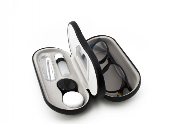 DUAL LAYER LEATHER CASE Θήκη Γυαλιών και Φακών Επαφής