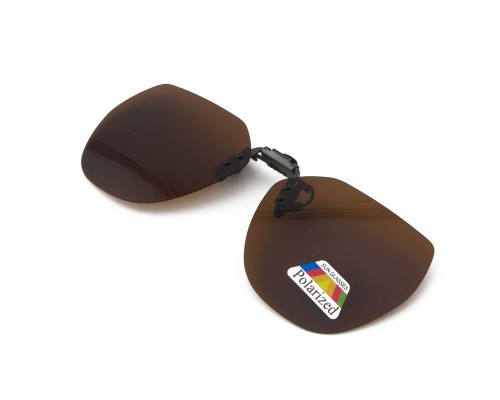 Clip On Flip Up Cat Eye Brown