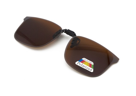 Clip On Flip Up Square Brown