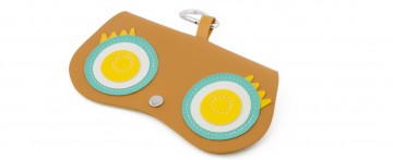 Κρεμαστή Θήκη Γυαλιών Καφέ Με Μάτια Cute Portable 