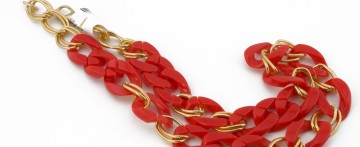 Αλυσίδα γυαλιών UNIQUE κοκάλινη κόκκινη & χρυσή